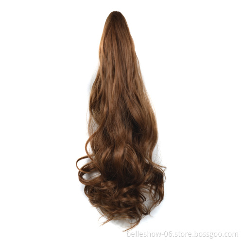 Hot sell kinky curly drawstring ponytail extensions synthetic hair long deep wave ponytail synthetic ponytail